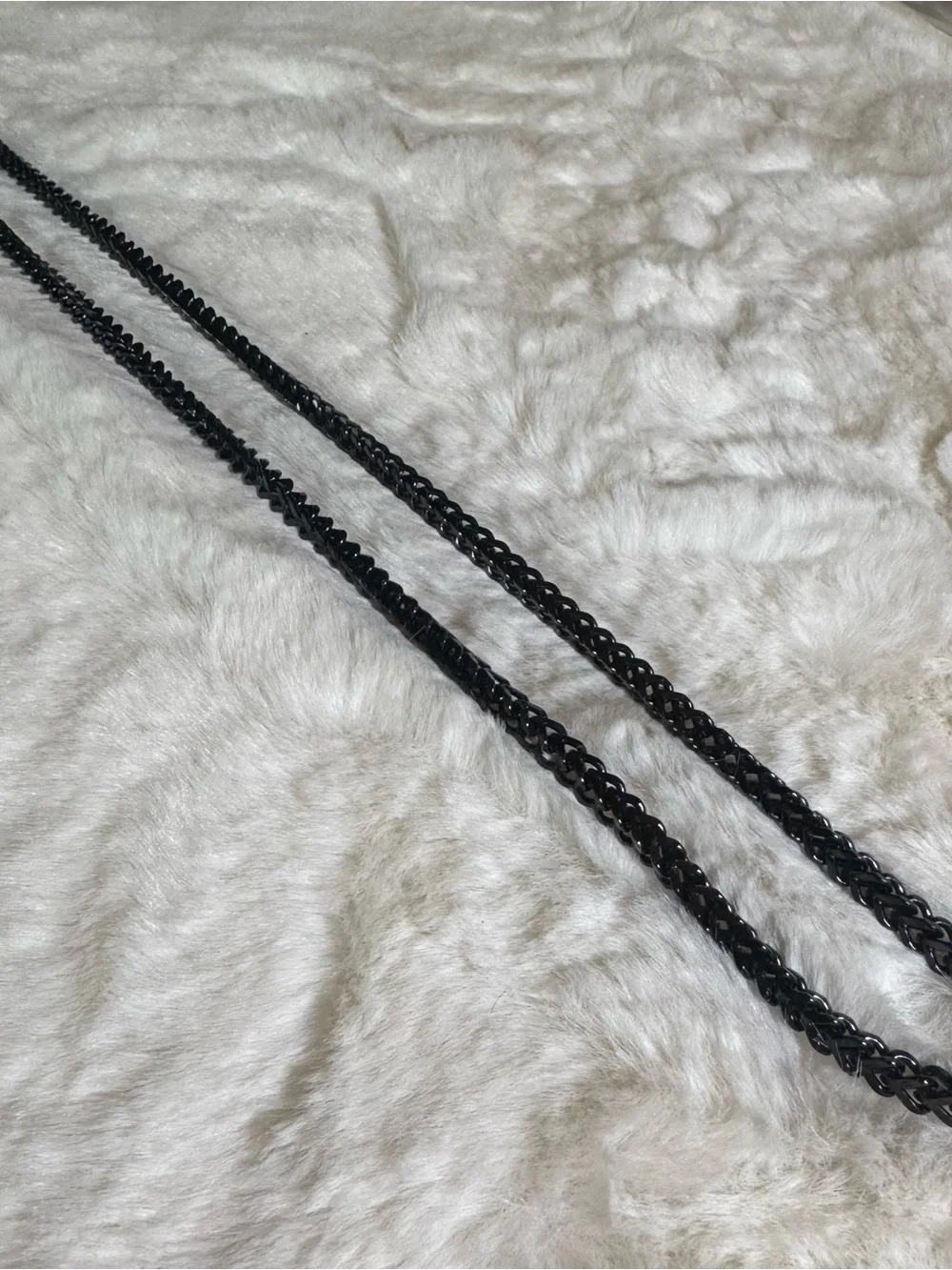 Black Oxidized Stainless Steel Franco Chain Necklace for Men  30in